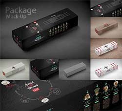产品包装盒展示模型(长方形)：Package Mock-Up